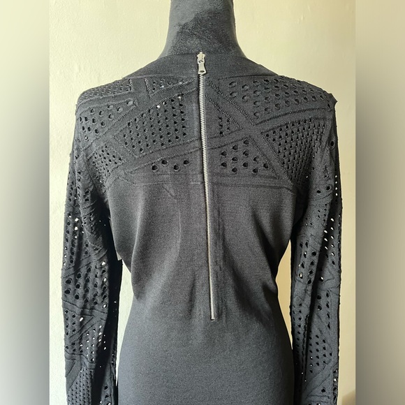 NWT Milly Fractured Pointelle dress, w/ back zip, 65% rayon, 35% nylon, Size Lg - Picture 7 of 11